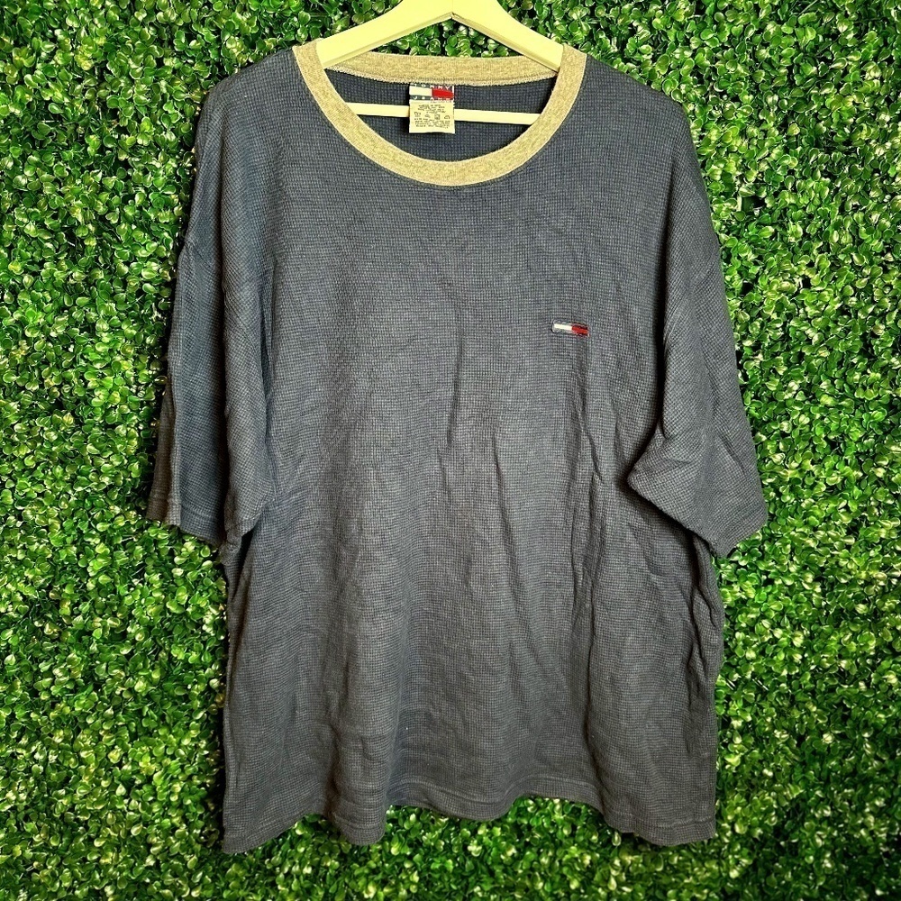 VTG Vintage Tommy Hilfiger Tommy Jeans Logo Short Sleeve Thermal Shirt Size XXL